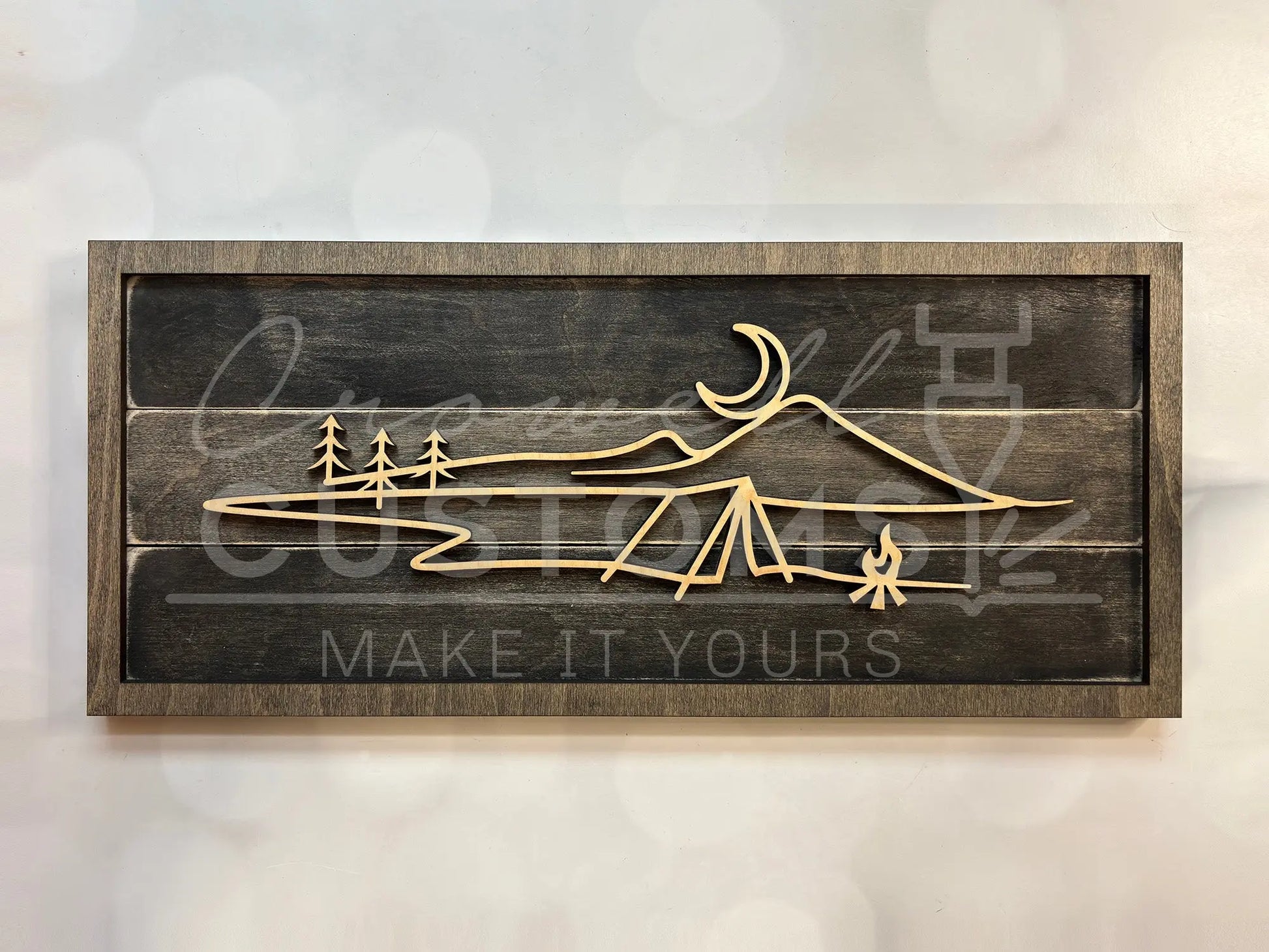 Wood Line Art Wall Decor 