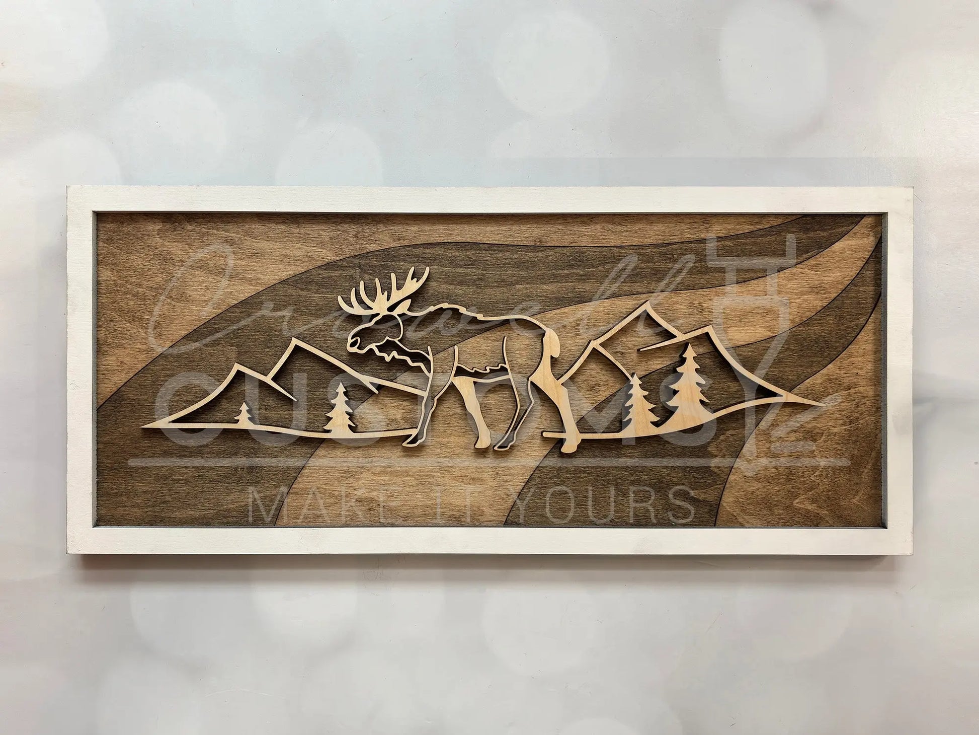 Wood Line Art Wall Decor 