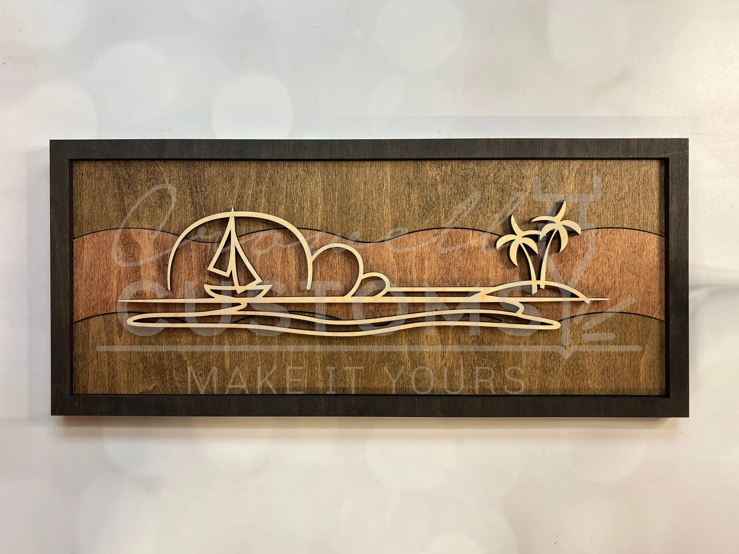 Wood Line Art Wall Decor 