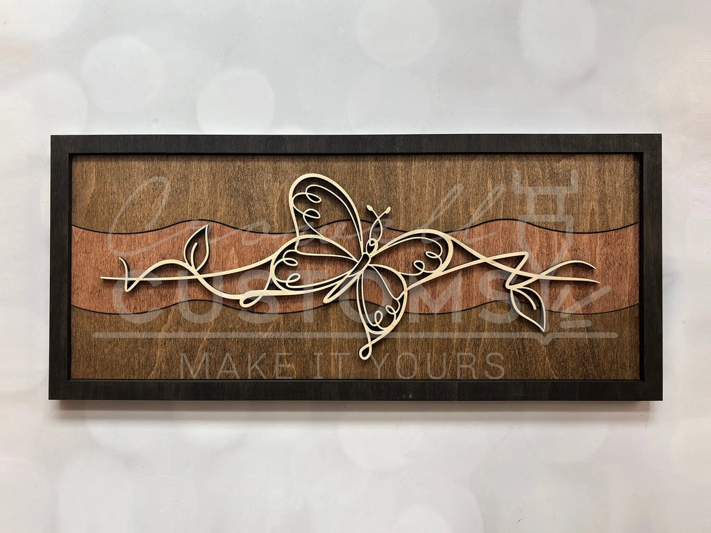 Wood Line Art Wall Decor 