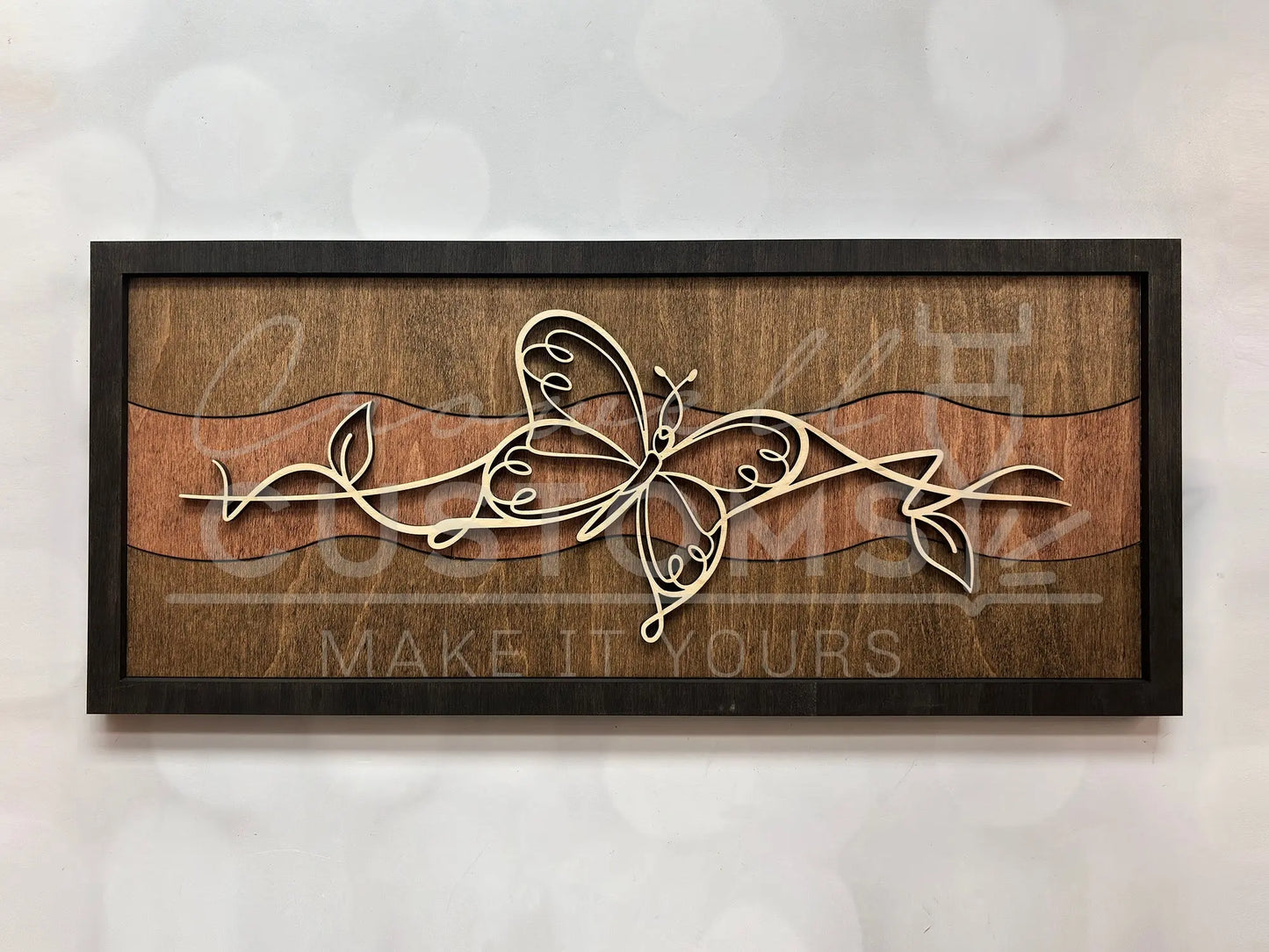 Wood Line Art Wall Decor 