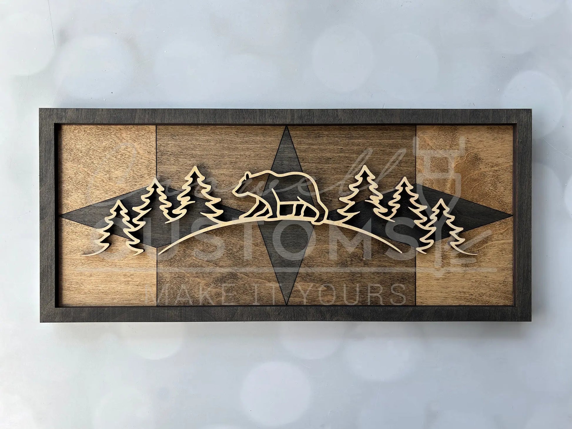 Wood Line Art Wall Decor 