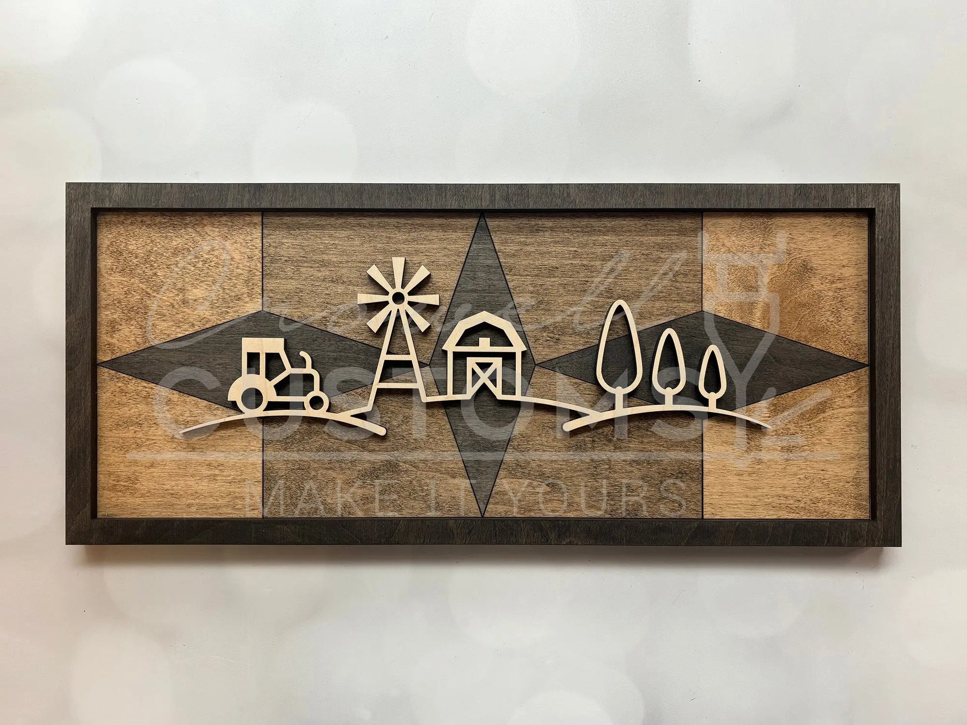 Wood Line Art Wall Decor 