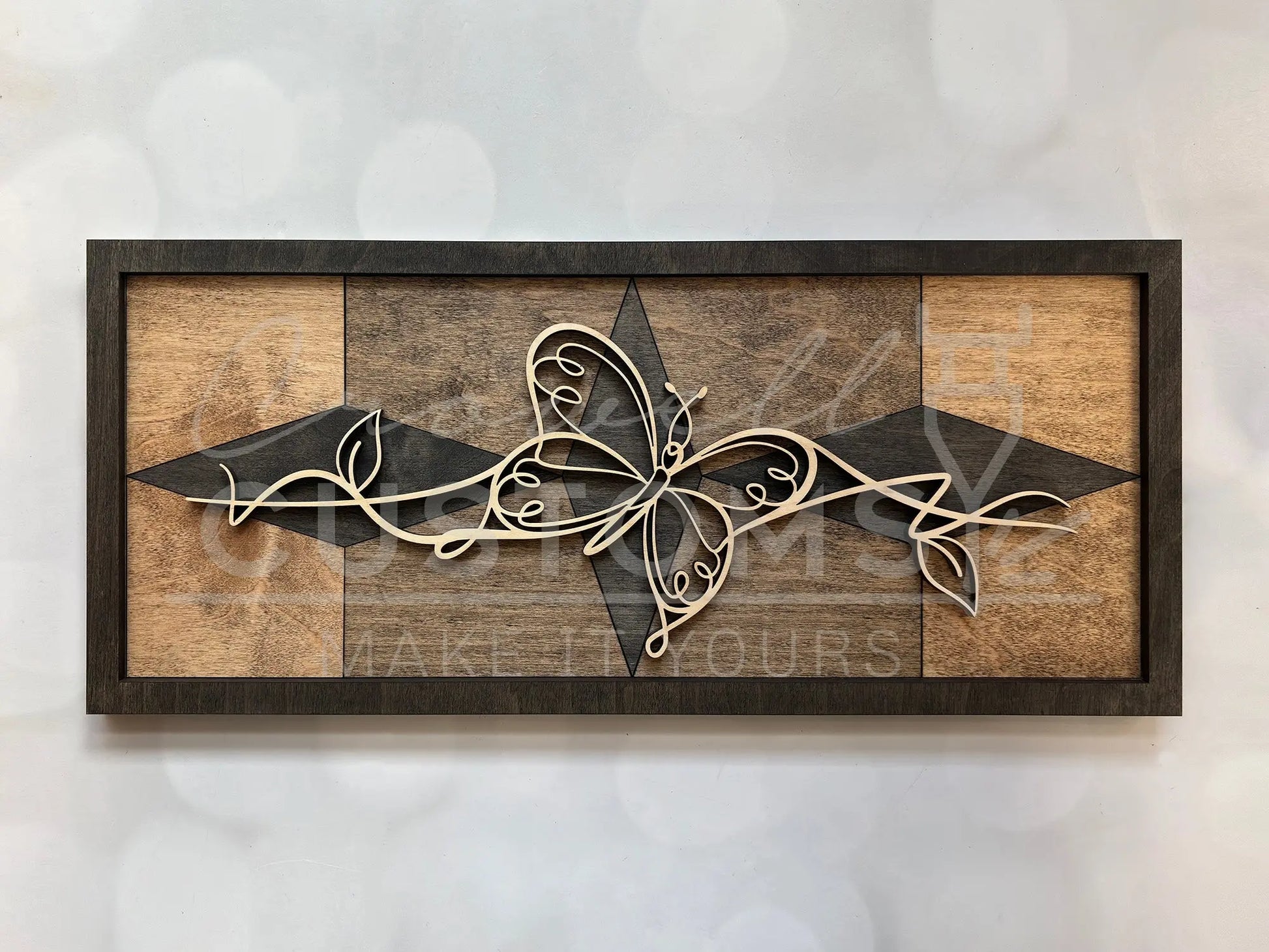 Wood Line Art Wall Decor 