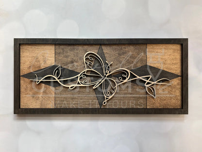 Wood Line Art Wall Decor 