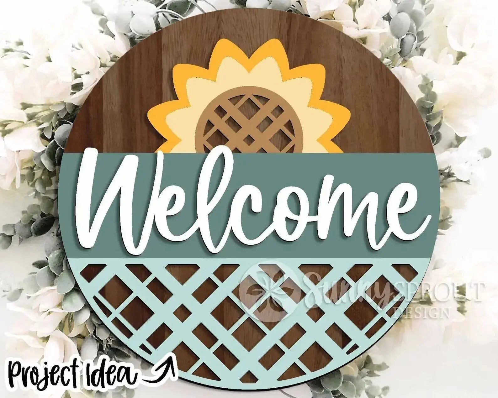 Handmade Sunflower Welcome Sign | 10.5 or 18" | Door Hanger | Multiple Designs 