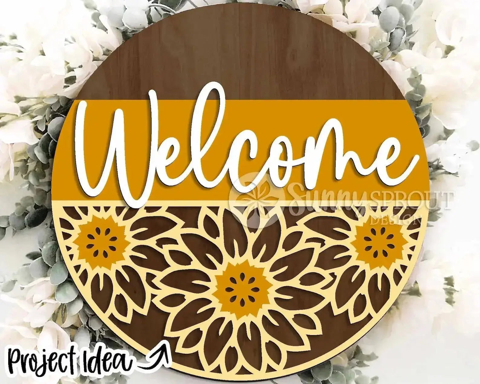 Handmade Sunflower Welcome Sign | 10.5 or 18" | Door Hanger | Multiple Designs 