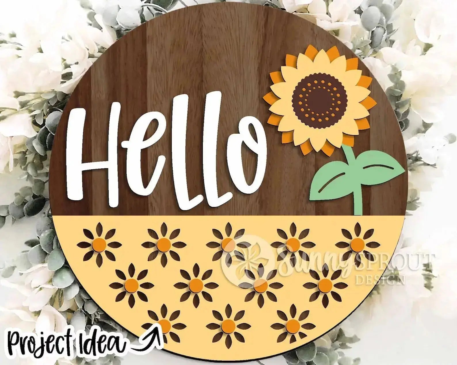 Handmade Sunflower Welcome Sign | 10.5 or 18" | Door Hanger | Multiple Designs 