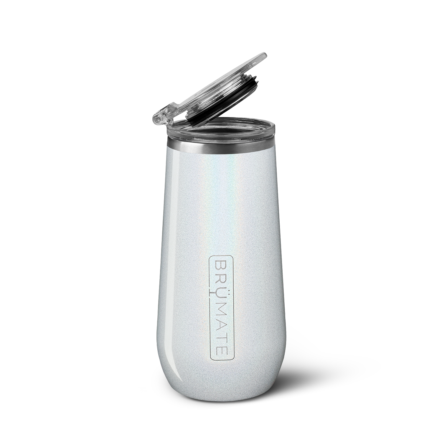 BrüMate 12oz Champagne Flute - Glitter White 