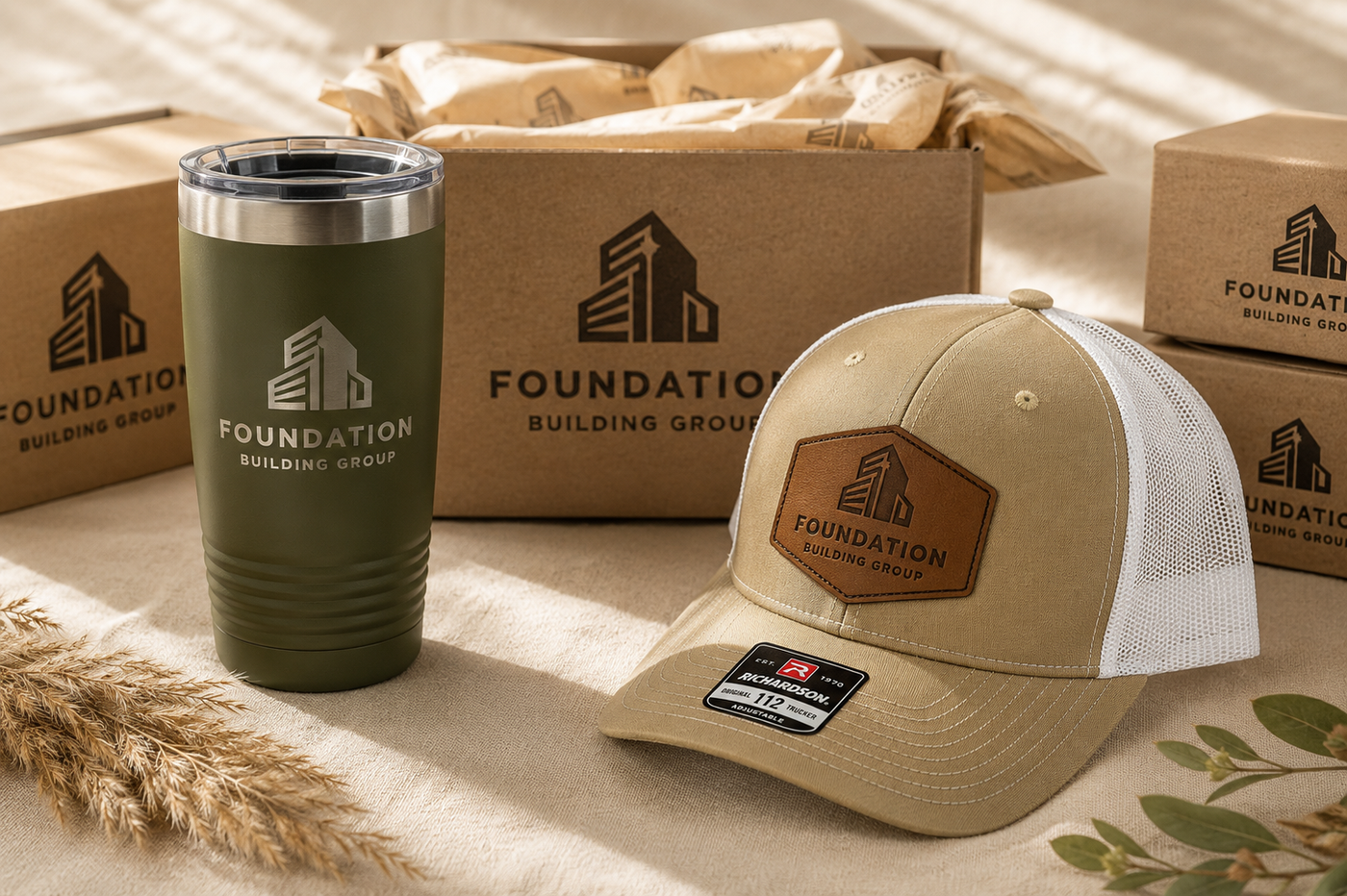 Custom branded corporate gift set by Marked & Made