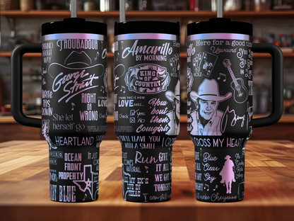 George Strait King of Country Engraved Tumbler (30oz, 40oz, + Stanleys)