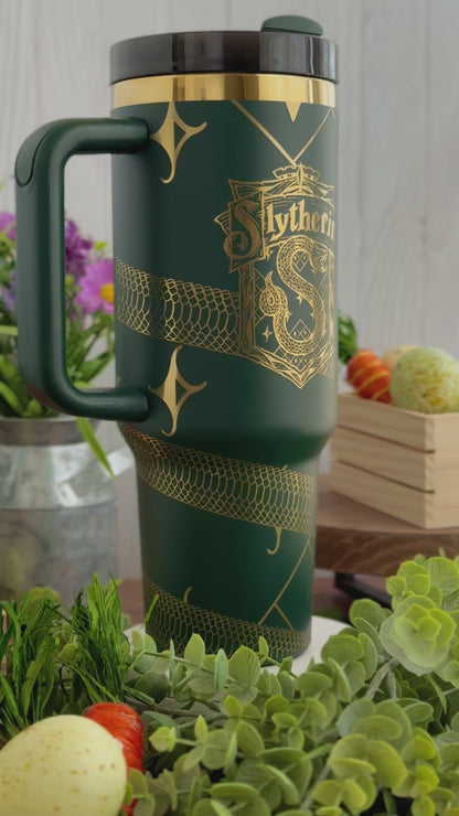 Slytherin (V1) Tumbler Green to Gold 40oz