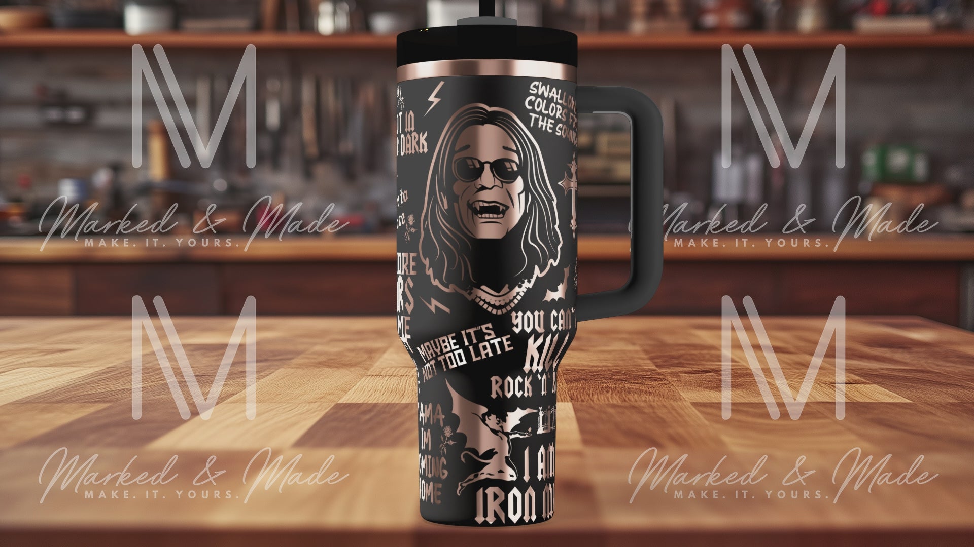 Ozzy Osbourne Tribute Tumbler Wrap SVG | Memorial Laser Engraving Design for 30oz & 40oz Tumblers | Black Sabbath Inspired Digital File