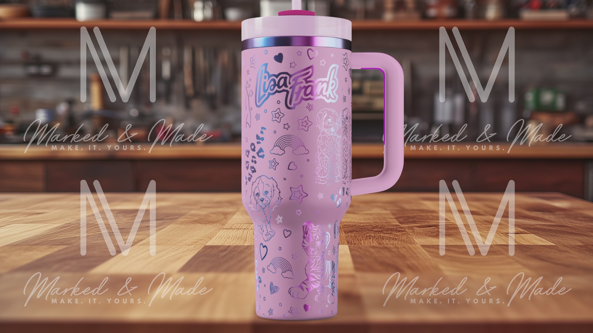 Lisa Frank Engraved Tumbler  | 40oz, 30oz, Stanleys, 20oz, 16oz, 14oz, 10oz
