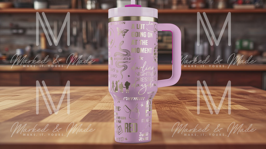 SWIFTIE Taylor Swift Engraved Tumbler  | 40oz, 30oz, Stanleys, 20oz, 16oz, 14oz, 10oz