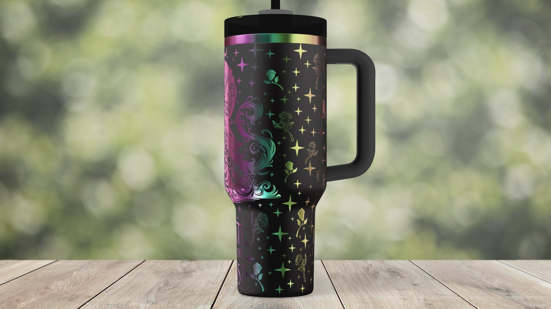 Belle! Elegant Beauty and the Beast Theme Engraved Tumbler | Genuine Stanley