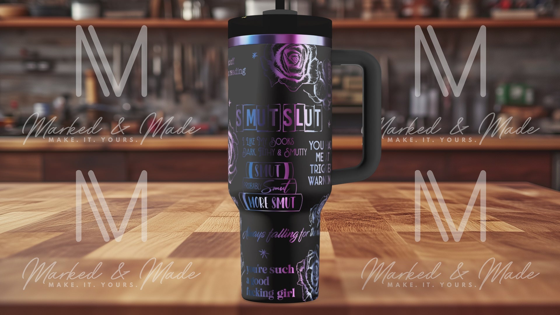 Smut Slut Dirty Romance Engraved Tumbler  | 40oz, 30oz, Stanleys, 20oz, 16oz, 14oz, 10oz
