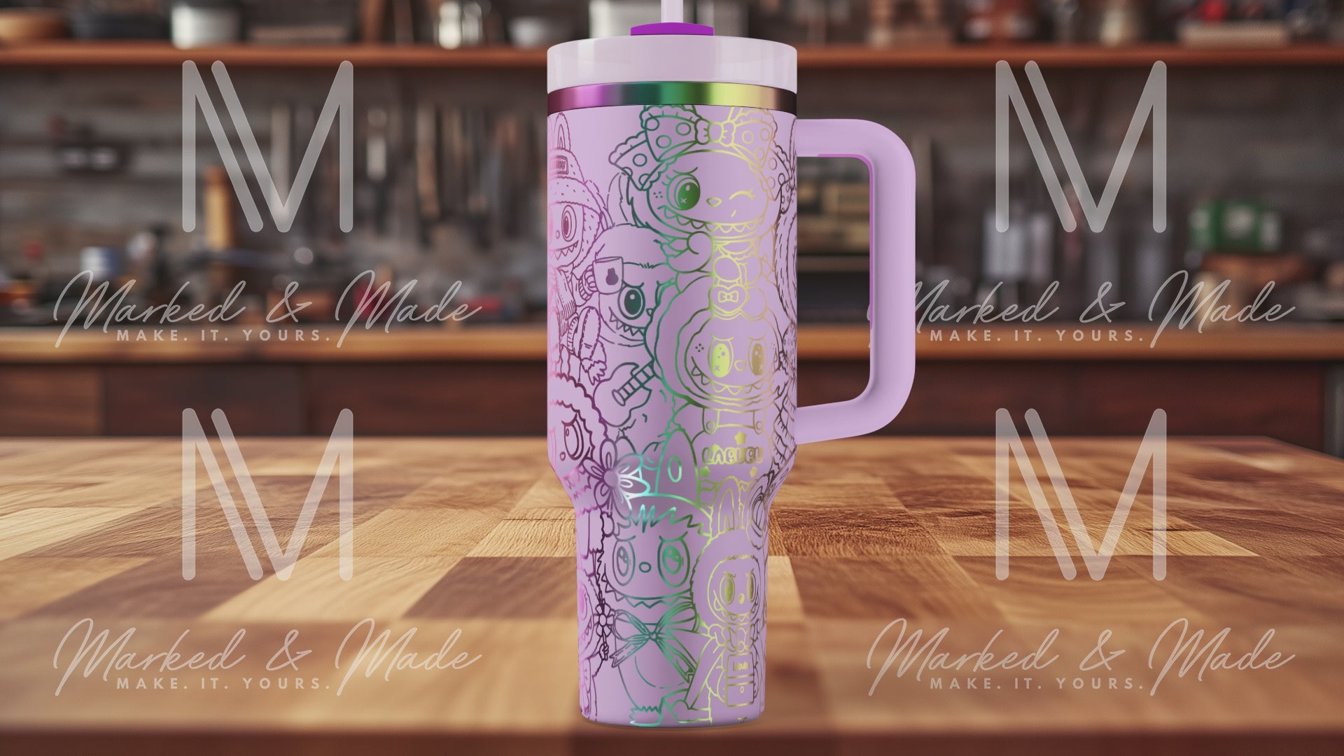 Labubu Engraved Tumbler | 40oz, 30oz, Stanleys, 20oz, 16oz, 14oz
