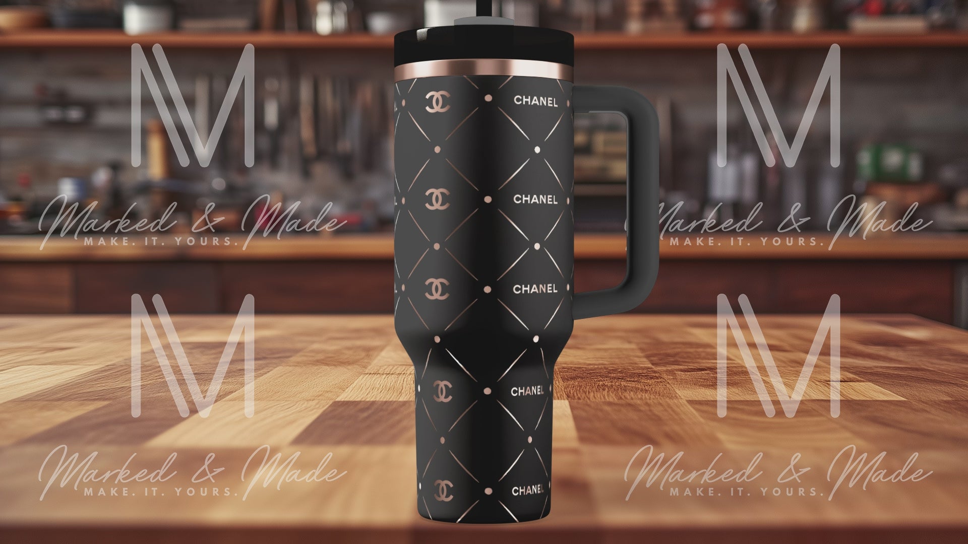 CHANEL Engraved Tumbler  | 40oz, 30oz, Stanleys, 20oz, 16oz, 14oz, 10oz