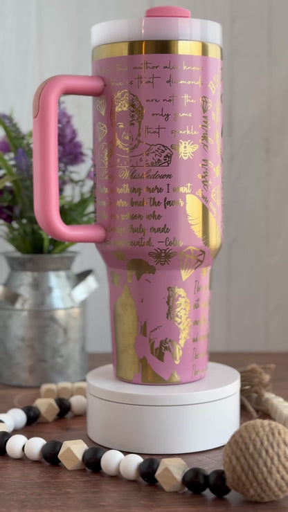 Bridgerton S3 Pink & Gold 40oz Tumbler