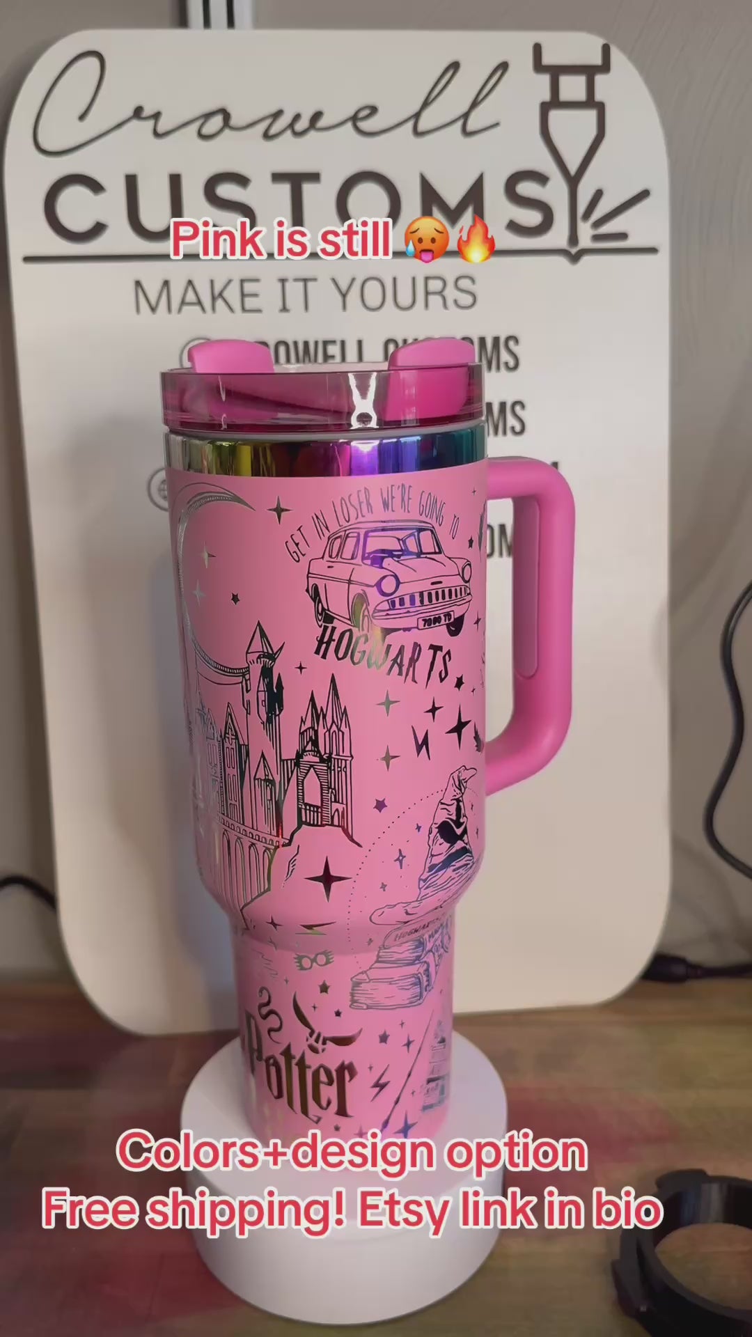 Harry Potter Hogwarts Theme Engraved Tumbler | Genuine Stanley